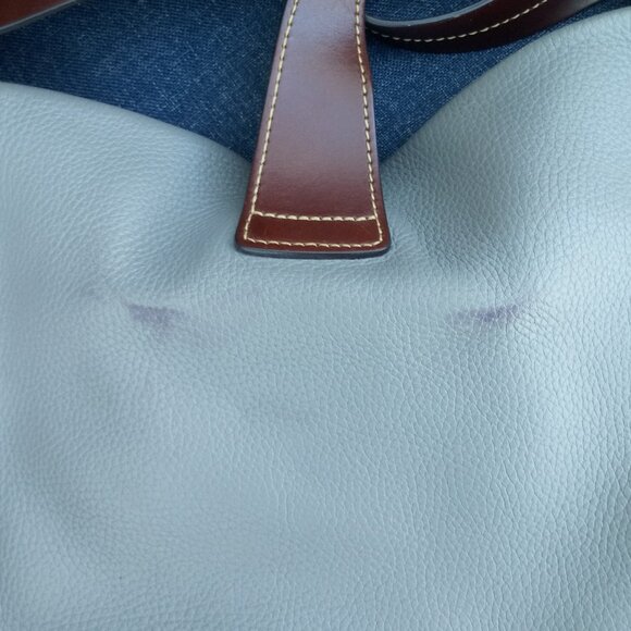 READ Dooney & Bourke Logo Lock Hobo Satchel Shoulder Bag Leather Purse - Picture 3 of 6